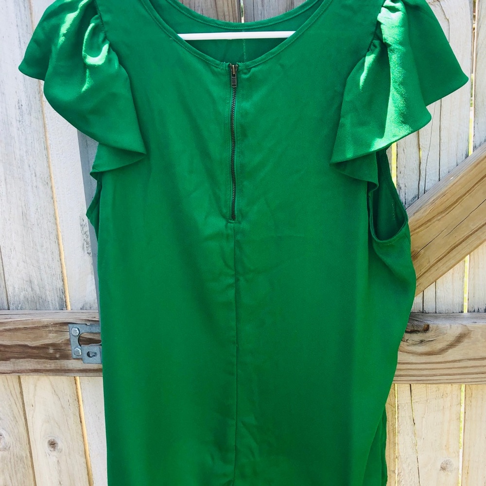 Worthington - Emerald Green Flutter Sleeve - image 2